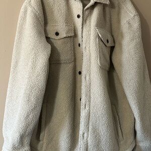 American Eagle Outfitters Men's Beige Sherpa Jacket